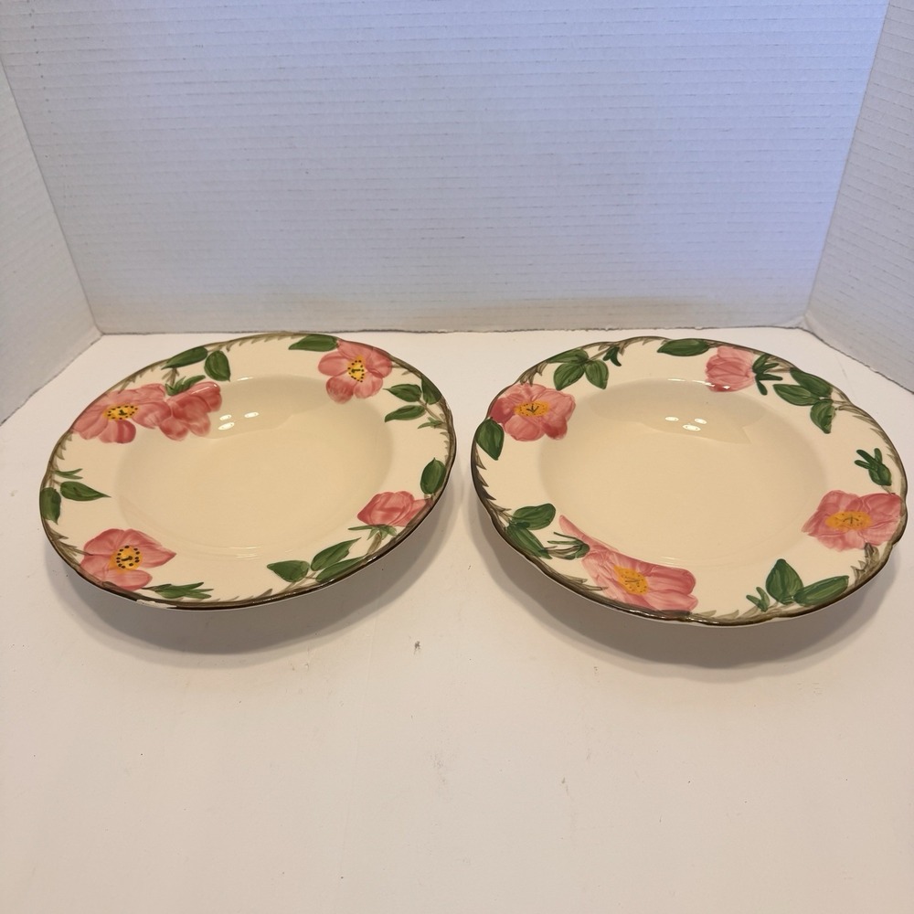 2 Set Franciscan Desert Rose 8-1/2" Rim Soup Bowl USA  1978-84 Flying F Mark